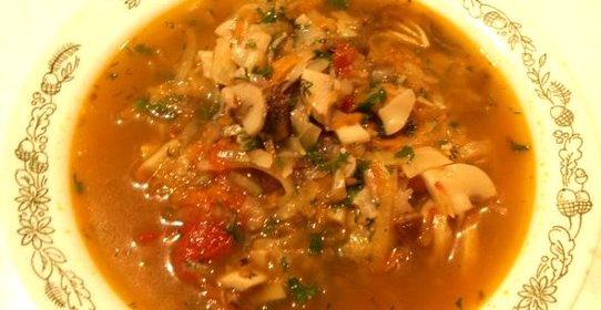 Постная солянка из свежей капусты