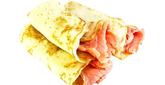 Блинчики с лососем