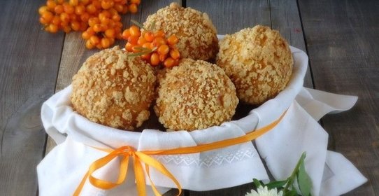 Булочки на облепихе со штрейзелем