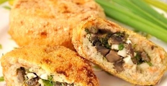 Зразы рыбные с грибами