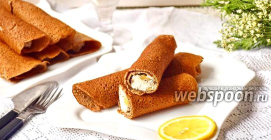 Блины гречневые с творожно-яблочной начинкой