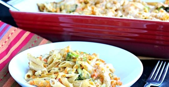 Макароны с курицей в духовке