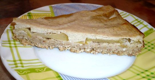 Овсяный пирог с банановой заливкой