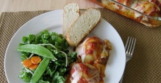 Большие макароны с фаршем