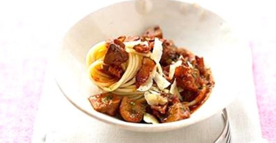 Грибное рагу с пастой