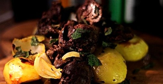 Печень с картошкой в духовке