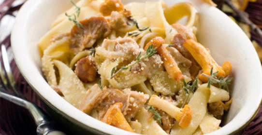 Паста с белыми грибами в сливочном соусе