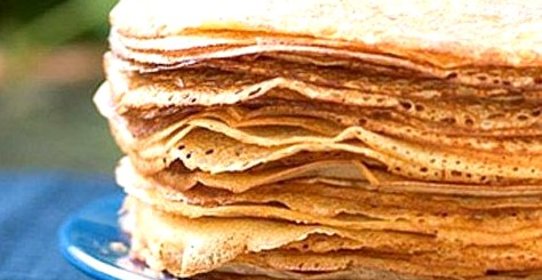 Блины тонкие на кипятке и молоке