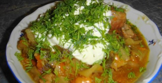 Годзя овощное рагу с мясом