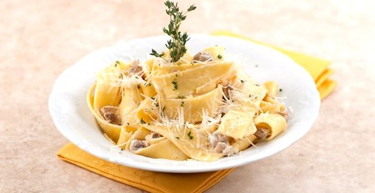 Паппарделле с белыми грибами