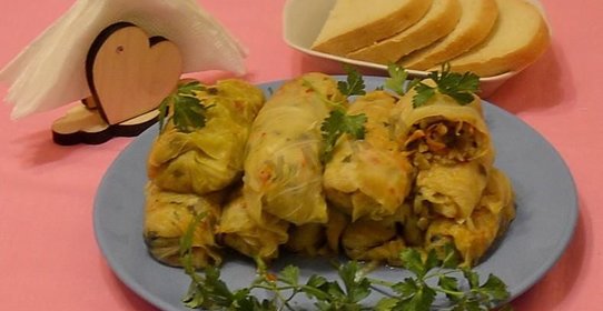 Постные голубцы с грибами и рисом