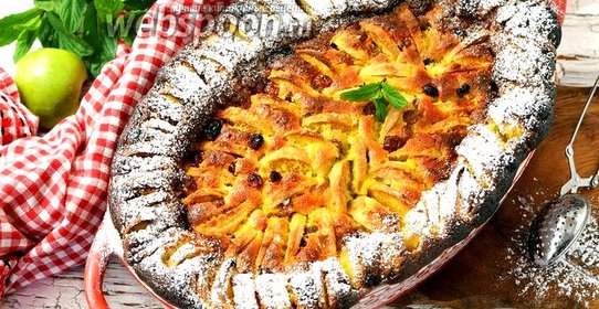 Творожная шарлотка с яблоками