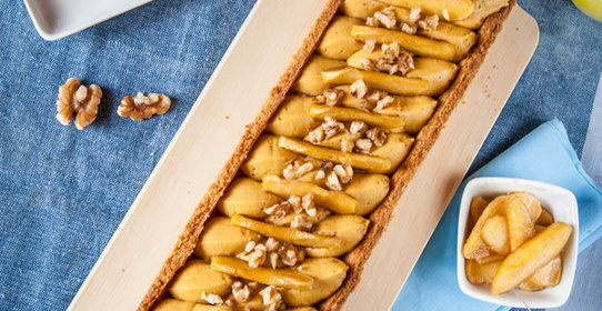 Тарт с карамельным кремом и яблоками