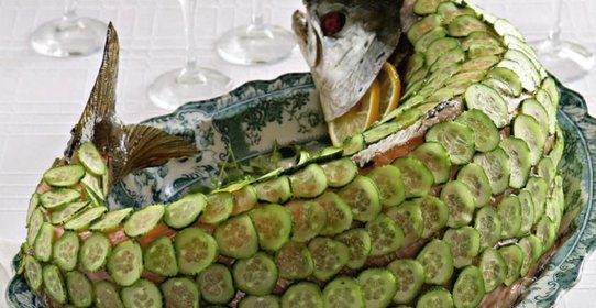 Лосось в соусе из кресс-салата