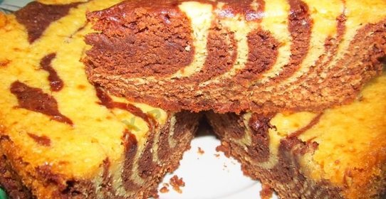 Пирог Зебра в мультиварке