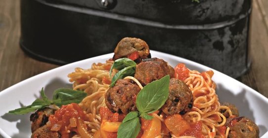 Капеллини с мясными тефтелями