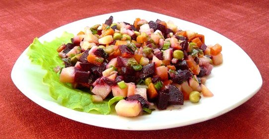 Винегрет с соленым огурцом