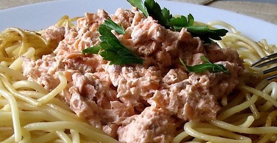 Паста с рыбой и сливками
