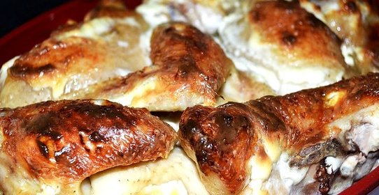 Курица с картошкой запеченная в духовке