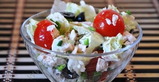 Классический Греческий салат с курицей