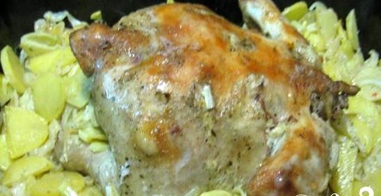 Картофель тушёный в курином жире