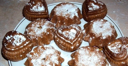 Бисквитные кексики в формочках