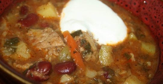 Рагу с говядиной, овощами и фасолью (очень похожее на чанахи) в мультиварке