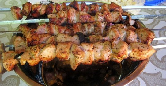 Шашлык из курицы с лимоном