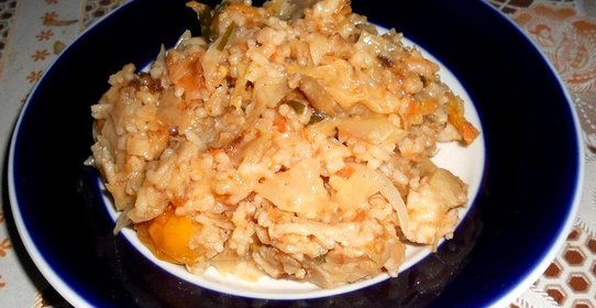 Капуста тушеная с рисом