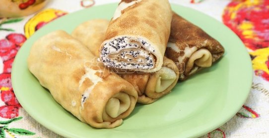 Блины с творогом и маком
