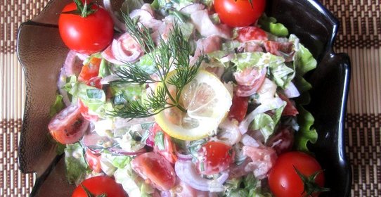 Салат с семгой