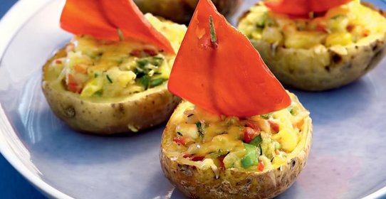 Фаршированные картофельные лодочки