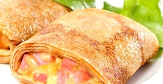 Блинчики с ветчиной и сыром