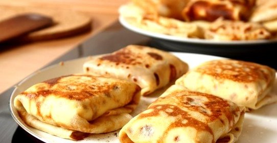 Блинчики с грибами и яйцом