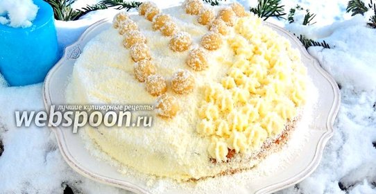 Миндально-кокосовый торт с марципаном