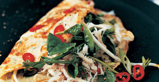 Омлет с крабами и чили