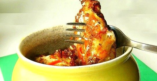 Драники в горшочке с грибами