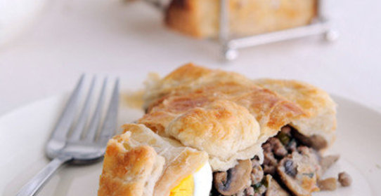 Слоеный пирог с гречкой и грибами