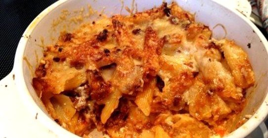 Сырно-мясная запеченная паста