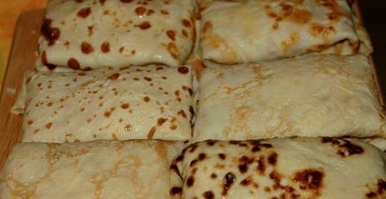 Блины с рисом и яйцом