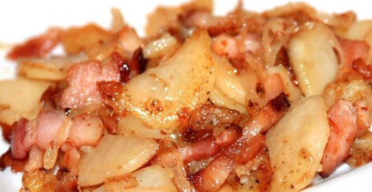 Картошка с салом в микроволновке