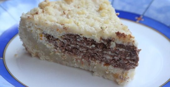 Полосатый пирог с творогом