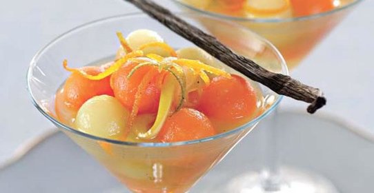 Дыня в ванильно-цитрусовом сиропе