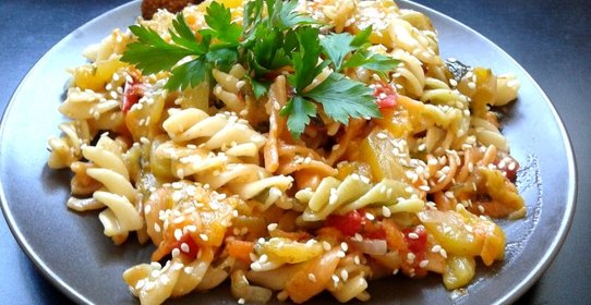 Осенняя паста с овощами