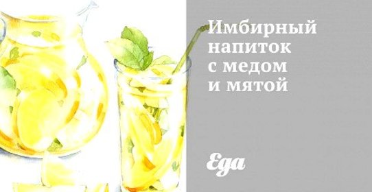 Имбирный напиток с медом и мятой