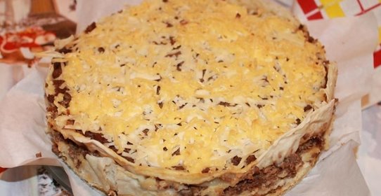 Лазанья из лаваша с фаршем