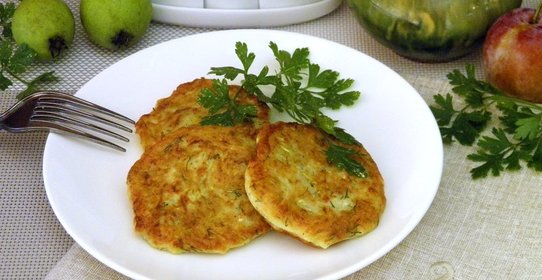 Оладьи из кабачков с творогом