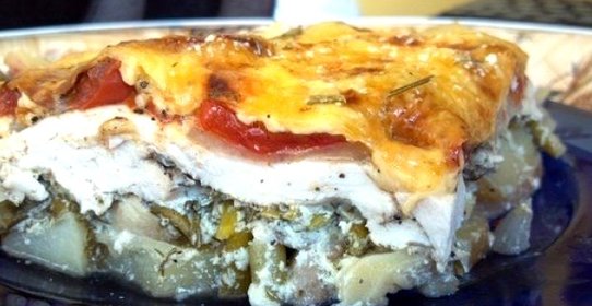 Куриная запеканка с картофелем и грибами «по-французски»
