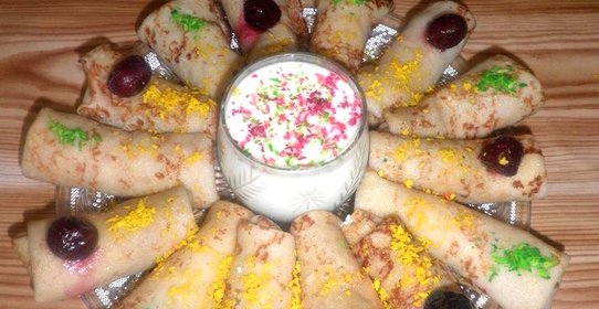 Блинчики с творожной начинкой и с изюмом