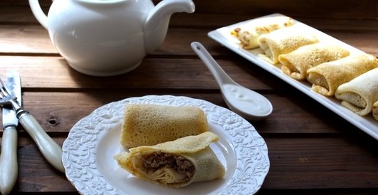 Фаршированные блины с мясом